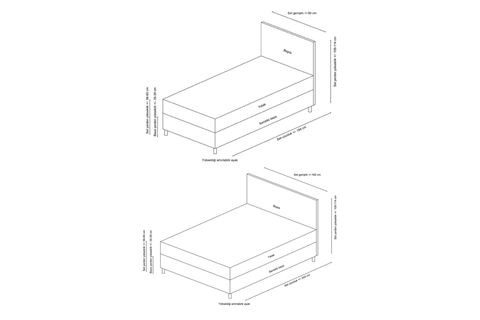 VİTALİA BAZA BAŞLIK VE YATAK SETİ, AÇIK GRİ, 160X200