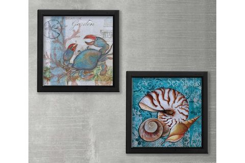 AHŞAP TRAVERTEN DOKULU SEA SHELLS 2'Lİ