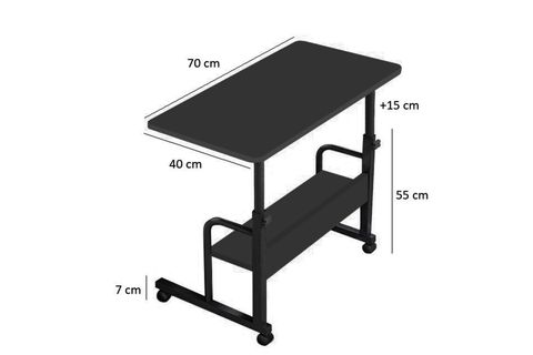 YÜKSEKLİK AYARLI DIKIŞ MAKINESI SEHPASI, ANTRASİT 70X40