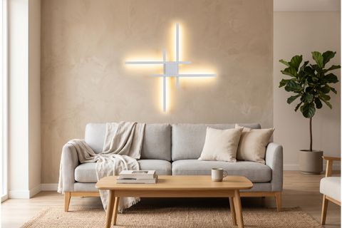 AXİS GEOMETRİK ENDİREKT LED APLİK, BEYAZ, 70X70 CM