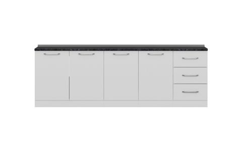 MİNAR 250 CM MUTFAK DOLABI BEYAZ 250-B2-ALT MODÜL