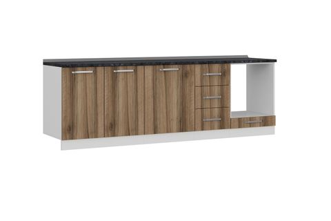 MİNAR 255 CM MUTFAK DOLABI BEYAZ DORE 255-D3-ALT MODÜL