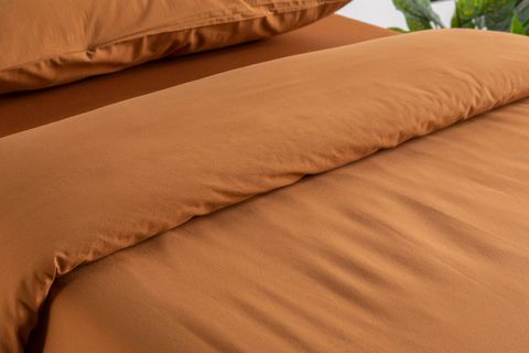 LUNA COZY YIKANMIŞ PAMUKLU NEVRESİM SETİ, TEK KİŞİLİK, KİREMİT