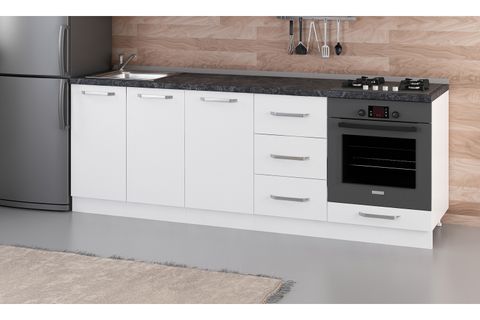 MİNAR 230 CM MUTFAK DOLABI BEYAZ 230-B6-ALT MODÜL