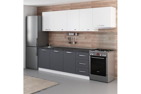 MİNAR ECE 280 CM MUTFAK DOLABI BEYAZ ANTRASİT 280-A4