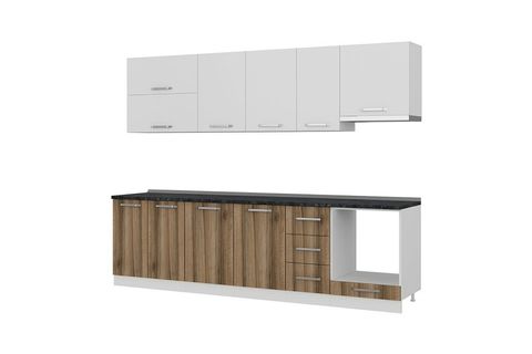 MİNAR EZGİ 280 CM MUTFAK DOLABI BEYAZ DORE 280-D8