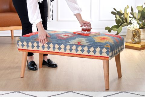 BESHİR KİLİM BENCH PUF, MAVİ