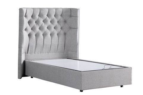 MATİLDA  BAZA BAŞLIK VE COMFORT YATAK SETİ, AÇIK GRİ, 100X200