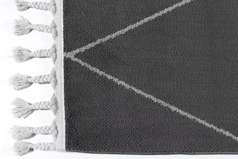 EKO HALI URBAN URB 02 SİYAH GRİ ETNİK HAV TOZ VERMEZ YUMUŞAK KESME YOLLUK HALI 120X350