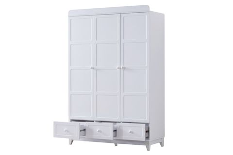 BERLİN ÇEKMECELİ DOLAP, BEYAZ, 3 KAPAKLI