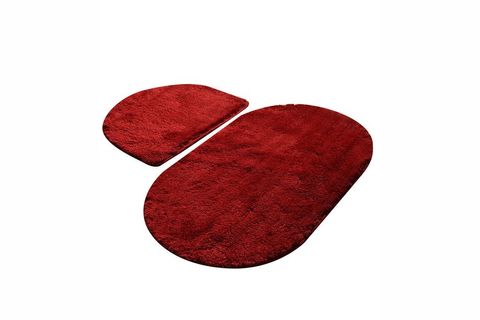 CHİLAİ HOME COLORS OF OVAL İKİLİ SET KIRMIZI BANYO HALISI PASPAS SETİ