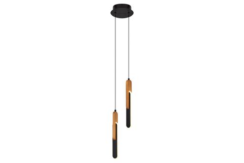 ÖZCAN AYDINLATMA WOODEN 2'Lİ SARKIT SİYAH, 1426-2A