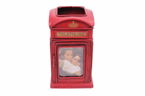 DEKORATİF METAL LONDRA TELEFON KULÜBESİ KALEMLİK VE ÇERÇEVELİ 1404B-1262