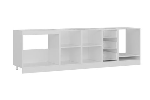 MİNAR 280 CM MUTFAK DOLABI BEYAZ ANTRASİT 280-A6-ALT MODÜL