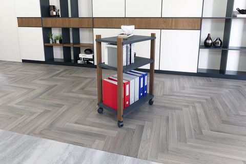 LAGOMOOD ZENİTH ÇALIŞMA MASASI KİTAPLIK TAKIM, ANTRASİT CEVİZ, 120CM