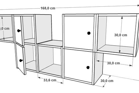 RAFLI KAPAKLI DUVAR RAFI, MEŞE BEYAZ, 170 CM, DVR-1116