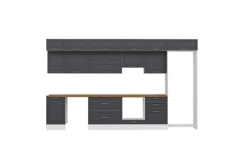 ALVİNKA 390X240 CM KLASİK MEBRAN MUTFAK DOLABI, MB E80S50S60 1 MEBRAN ANTRASİT SUNTALAM