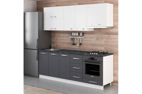 MİNAR DOLCE 220 CM MUTFAK DOLABI BEYAZ ANTRASİT 9
