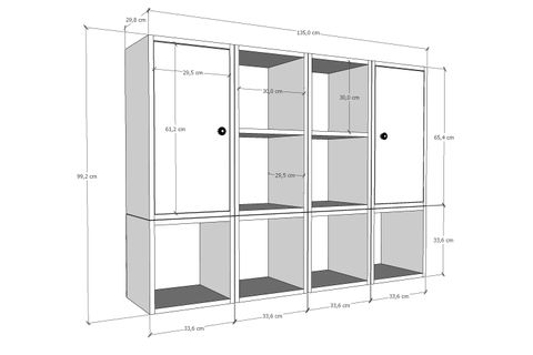 LEKSA MODÜLER 3X3 KİTAPLIK