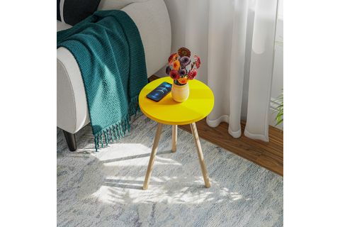 YURİ YUVARLAK YAN SEHPA, SARI