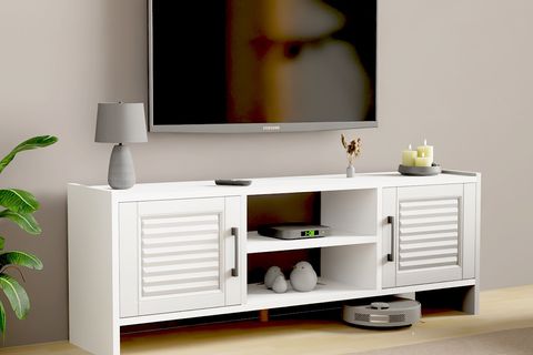 MOLDE RETRO VİNTAGE TARZ TV SEHPASI, BEYAZ