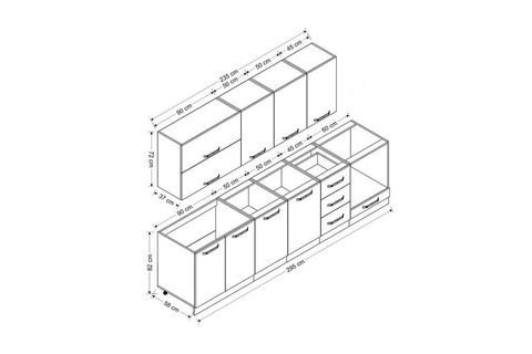 MİNAR FELİX 295 CM MUTFAK DOLABI BEYAZ 295-B6