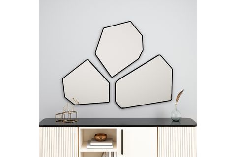 ARNETTİ ZEN 3 PARÇA DEKORATİF AYNA, SİYAH