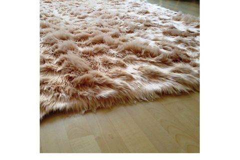 TAPPETO KUZU KÜRKÜ DEKORATİF POST HALI, CAMEL, 160X230