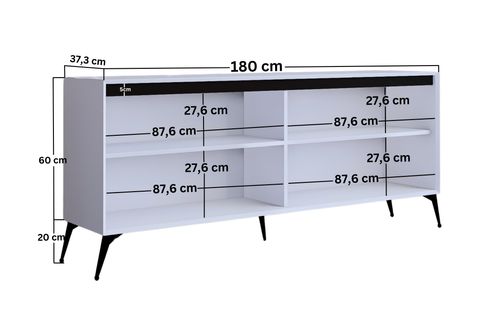 MİDOSER HELEN 180 CM ÖZEL TASARIM 4 KAPAKLI KONSOL BEYAZ