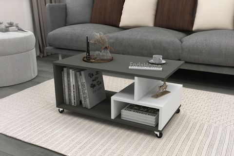 SULTAN TEKERLİ ORTA SEHPA, ANTRASİT, 86,5X50 CM