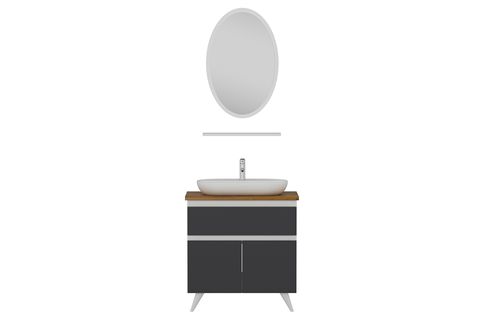 NİKA BANYO DOLABI 85CM AY2K1Ç 1EA1R TZG BEYAZ ANTRASİT
