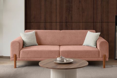 HAMBURG PLUS SIRT MEKANİZMALI ÜÇLÜ KOLTUK, PEMBE