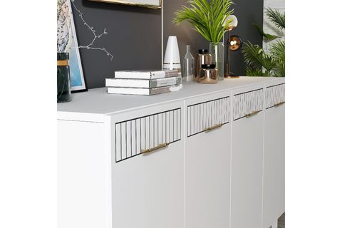 ALVİN KONSOL, 4 KAPAKLI, BEYAZ ALTIN