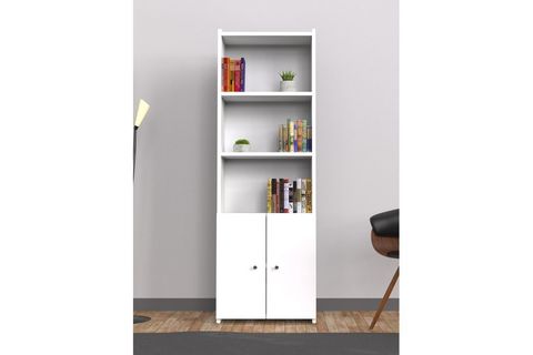 MİMİLOS K2 YARI KAPAKLI KİTAPLIK 5 RAFLI ARKALIKLI DOLAP