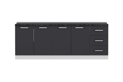 MİNAR 225 CM MUTFAK DOLABI BEYAZ ANTRASİT 225-A2-ALT MODÜL