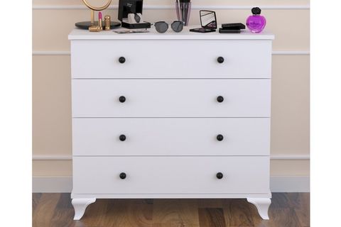 LİNET ŞİFONYER, 4 ÇEKMECELİ, BEYAZ