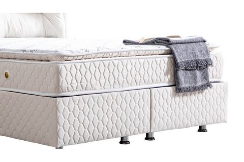BARSELONA BAZA BAŞLIK VE REAL PEDLİ YATAK SETİ, KREM, 100X200