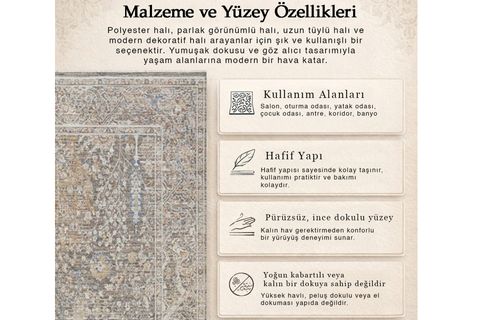 PERUS ANTİBAKTERİYEL DOKUMA HALI, BEJ 10202 160X230 CM