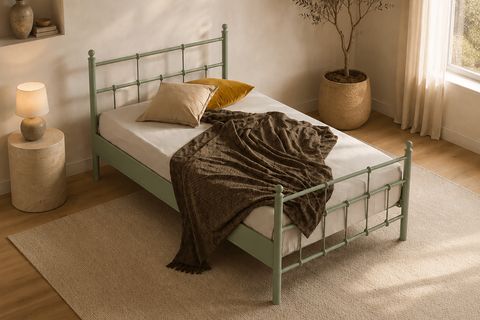 UNİMET LALAS METAL KARYOLA, YEŞİL, 90X190