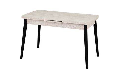 AVANOS AHŞAP AYAK AÇILIR KAPANIR MDF MUTFAK MASASI, 70X120+30 CM, BEJ SİYAH
