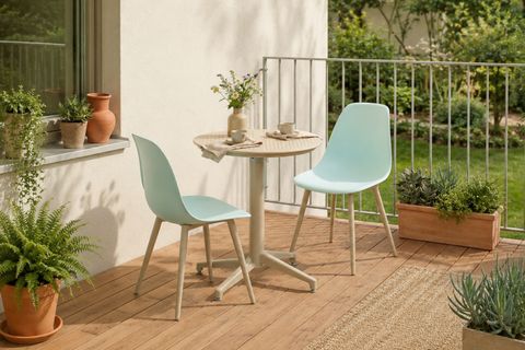 TİLİA BEJ 2 SANDALYELİ BAHÇE BALKON BİSTRO SETİ, MİNT YEŞİLİ, 60X60 CM