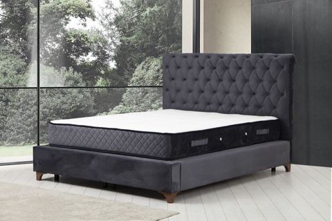 DELUXE SONATA ÇİFT KİŞİLİK BAZA+BAŞLIK+YATAK, ANTRASİT, 140X200