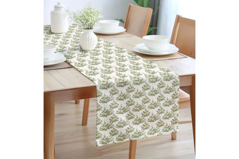 ZARİF ÇAM PAMUKLU MASA RUNNER, 0095 50X150
