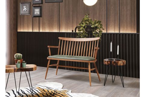 NATURA ÇAY SETİ TAKIMI, CEVİZ AYAK, SARI YEŞİL