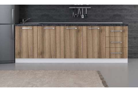 MİNAR 250 CM MUTFAK DOLABI BEYAZ DORE 250-D2-ALT MODÜL