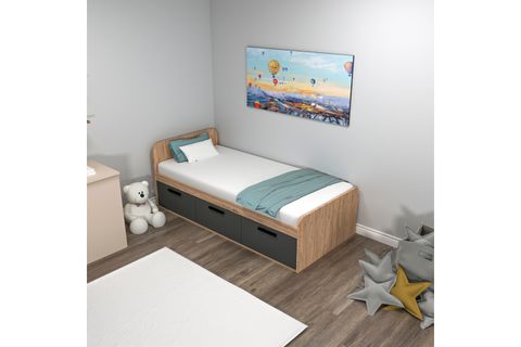ARNETTİ AKSER GENÇ ODASI TAKIMI, ATLANTİK ÇAM ANTRASİT, 6 KAPAKLI