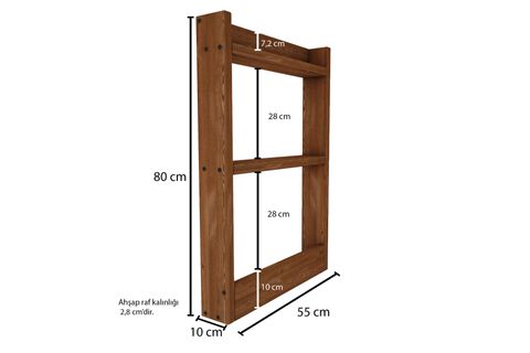 WOODESK ÇİÇEK MASİF AHŞAP DUVAR RAFI, MEŞE, CPT1199-80