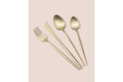 THE MİA SHİNY ÇATAL KAŞIK BIÇAK TAKIMI MAT GOLD 24 PARÇA