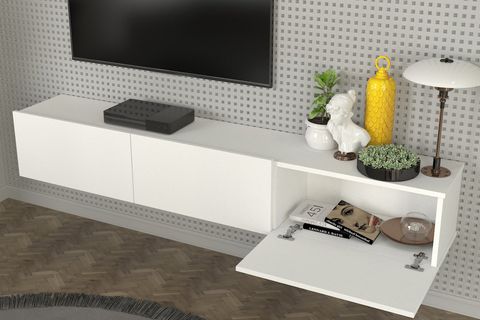 CERCEİ TV SEHPASI, LEDLİ BEYAZ