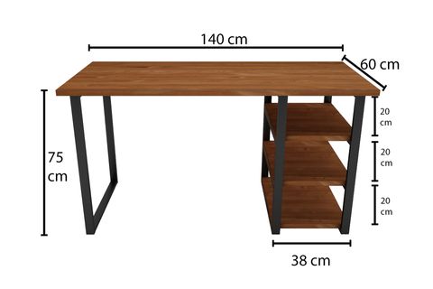 WOODESK ELEGANT MASİF AĞAÇ ÇALIŞMA MASASI, TİK RENK, CPT4611-140